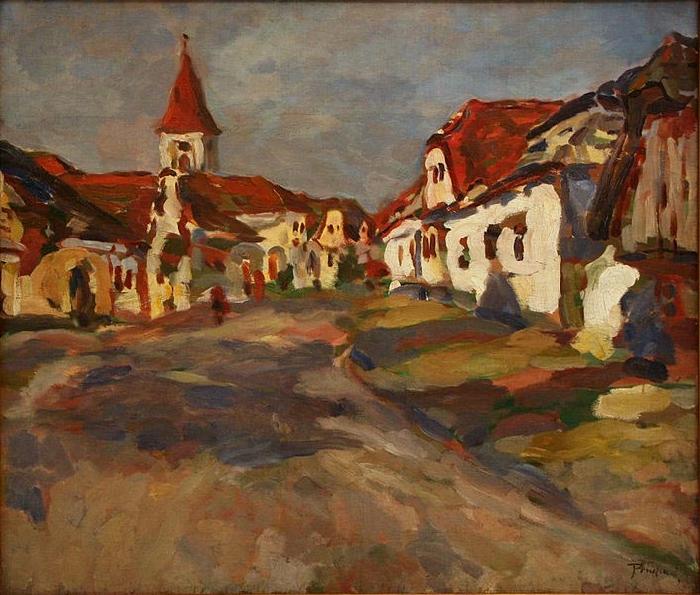 Jindrich Prucha Village Green oil painting image